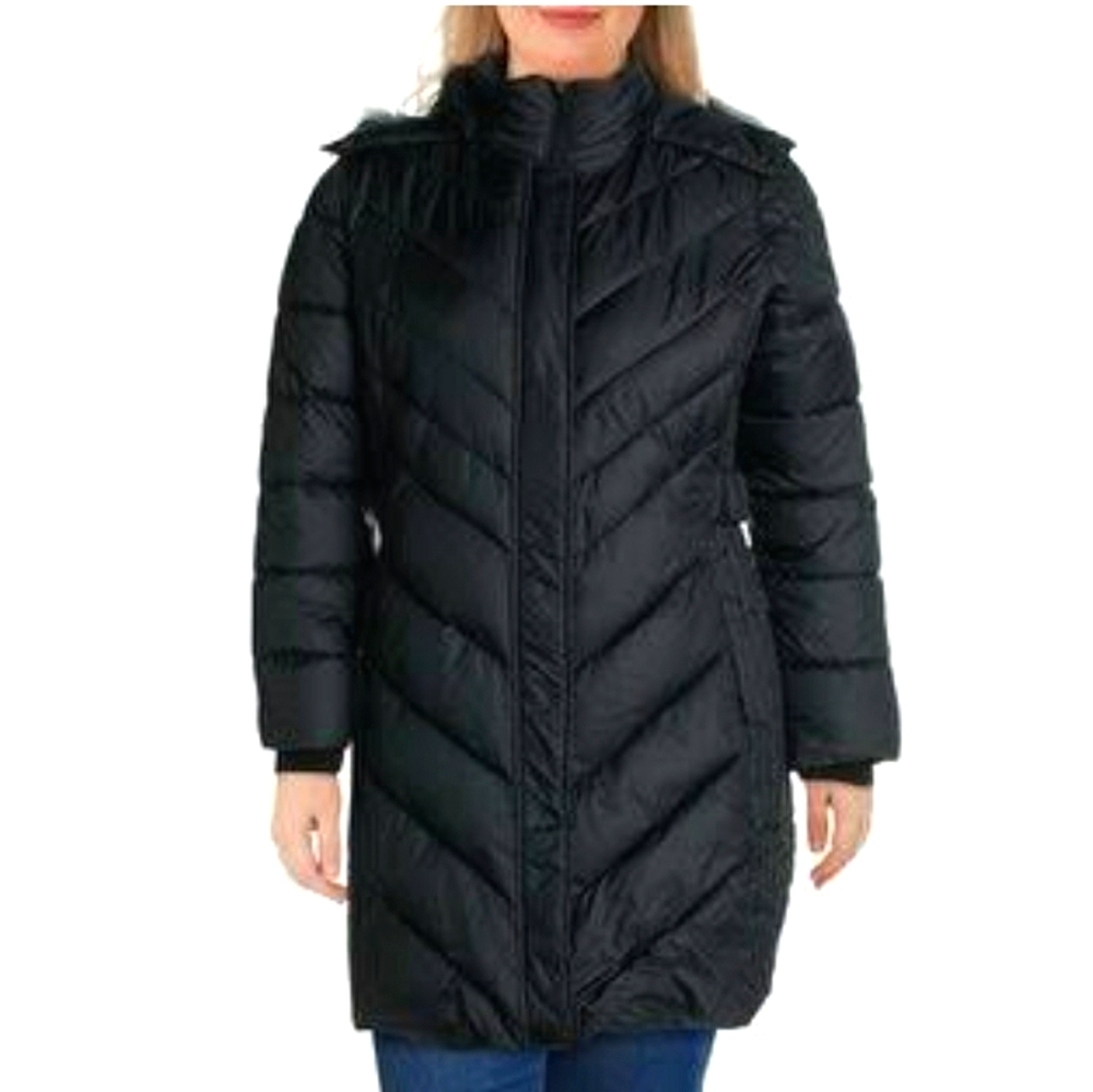 Larry Levine Black Puffer Winter Coat